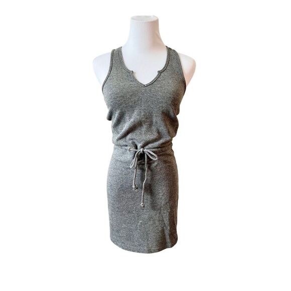 Guess Vneck Racerback Gray Knit Drop Waist Sleeveless Dress XS Coverup Beach - Picture 1 of 12